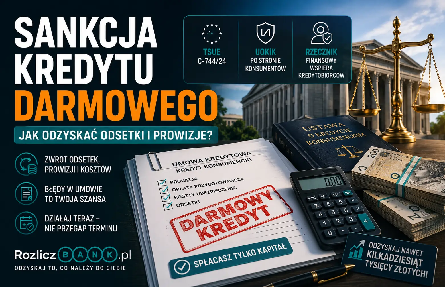Sankcja Kredytu Darmowego SKD 2026 – odzyskanie odsetek i prowizji z kredytu konsumenckiego