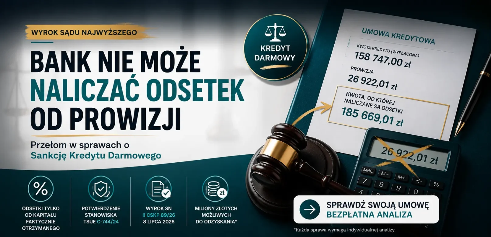 Bank nie może naliczyć odsetek